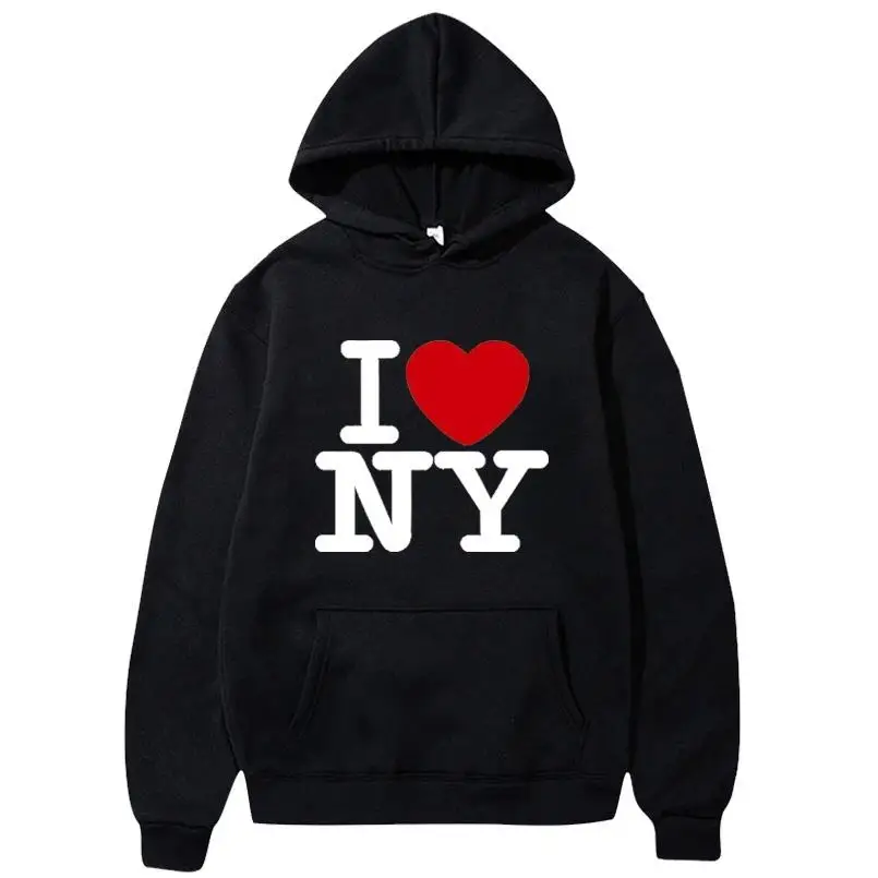 Winter Clothing New York - New York'u Seviyorum Baskılı Kapüşonlular Kadın