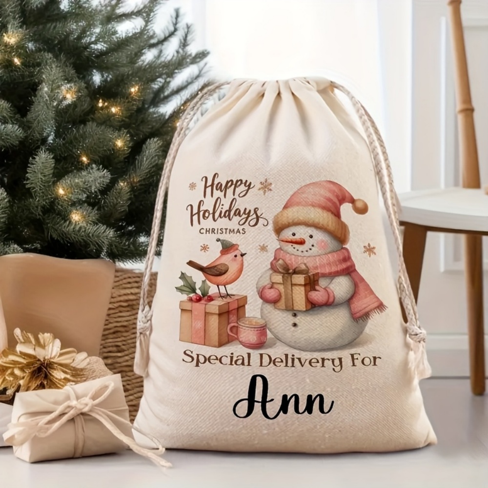 Winter Clothing Name - Kişiye Özel Noel Kardan Adamı İpli