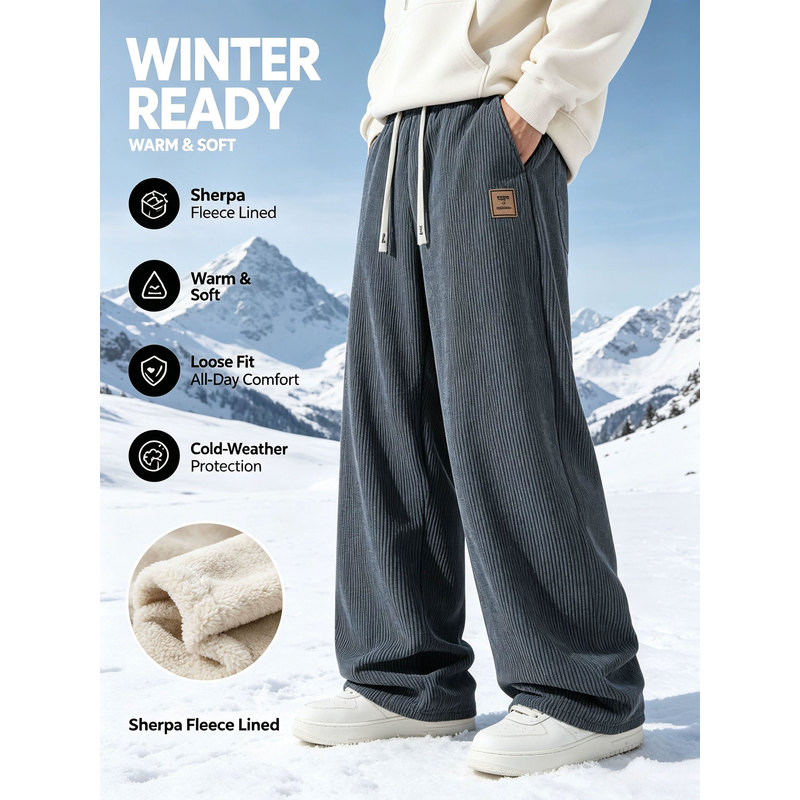 Winter Clothes Shop - Erkek Kışlık Spor Pantolonu Korduroy Erkek