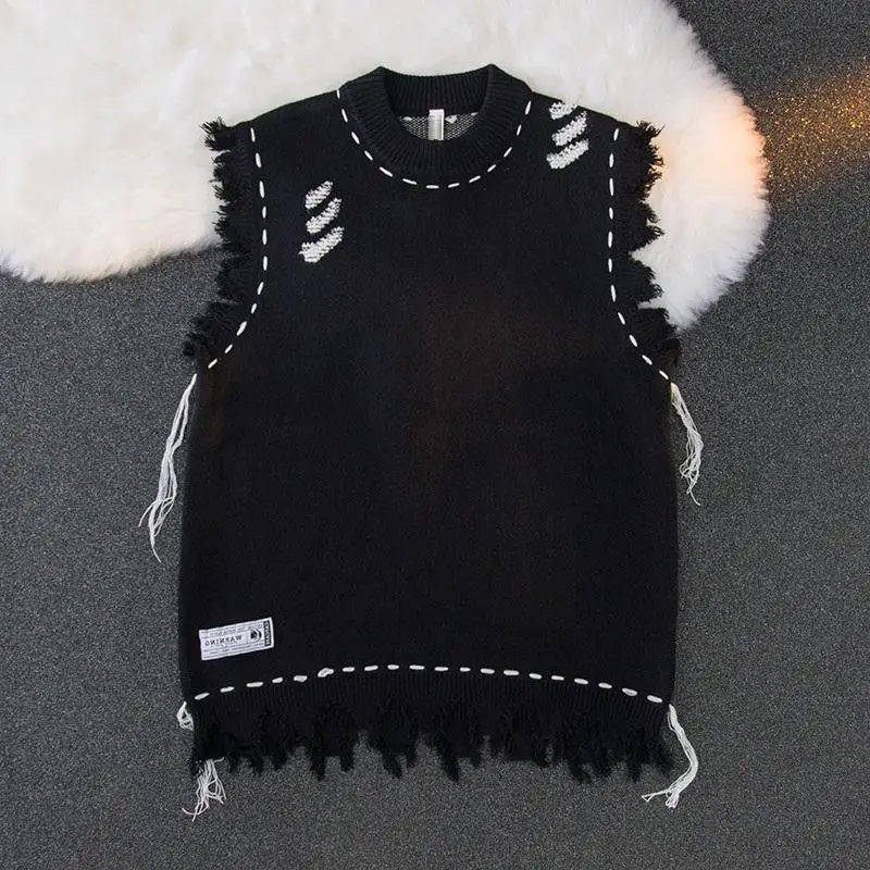Winter Clothes Shop - Erkekler için örme kazak hippi kolsuz
