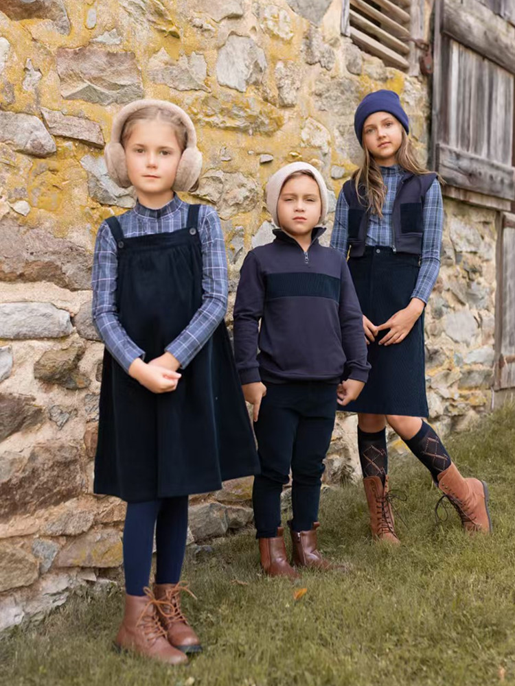 Winter Clothing Trends 2025 - AP 2025AW kadife koleksiyonu lacivert çocuk
