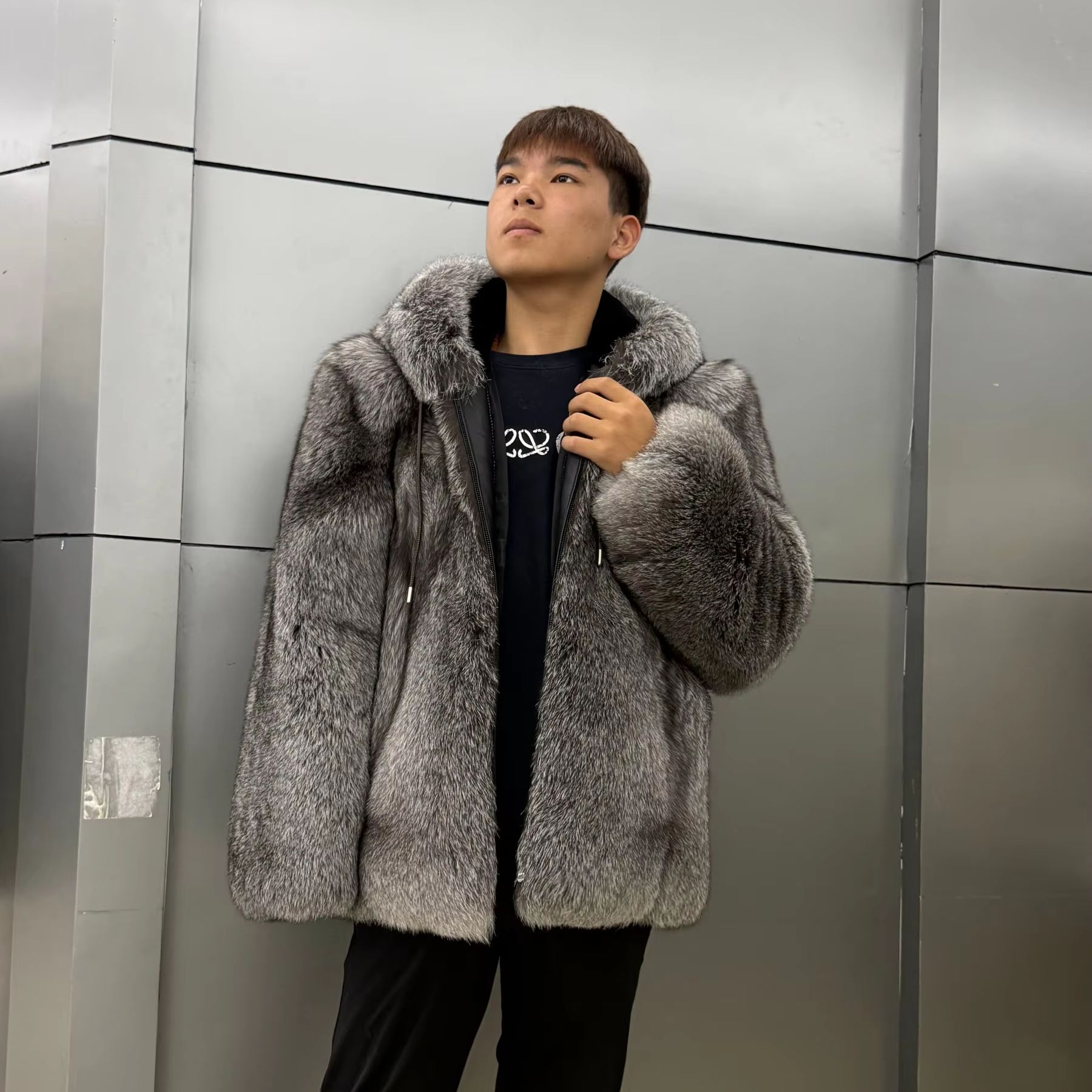 Winter Clothes Shop - Lüks Doğal Tilki Kürkü Erkek Ceketleri