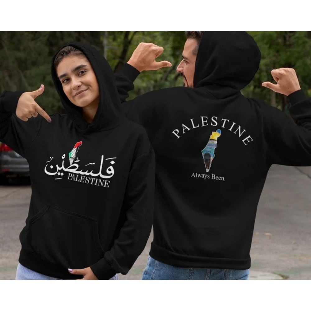 Winter Clothing Name - Filistin Hoodie Ön/Arka Baskılı Tasarım Filistin