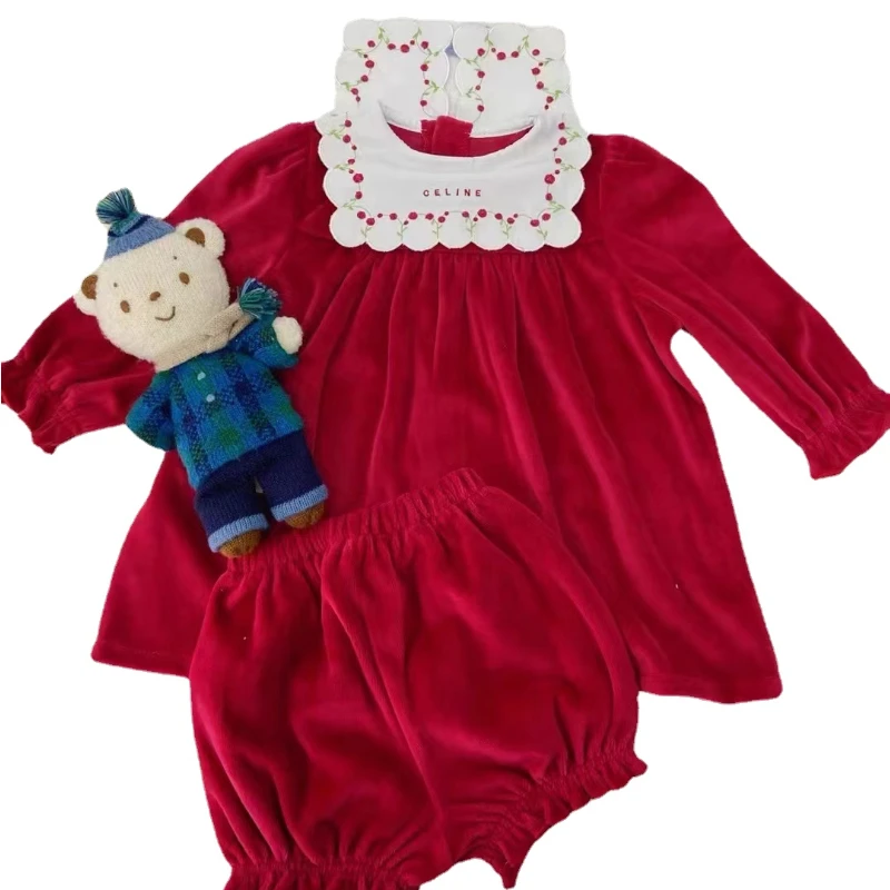 Winter Clothing In Spanish - Kış İspanyol Çocuk Elbise Retro Kadife