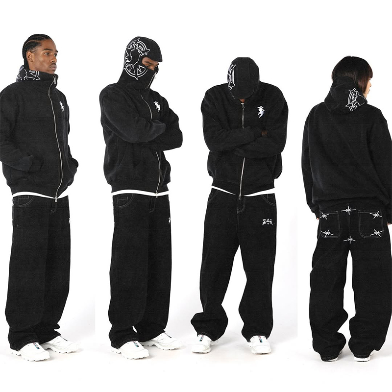Winter Clothes Shop - Nakış grafik streetwear kapüşonlu svetşört Y2K
