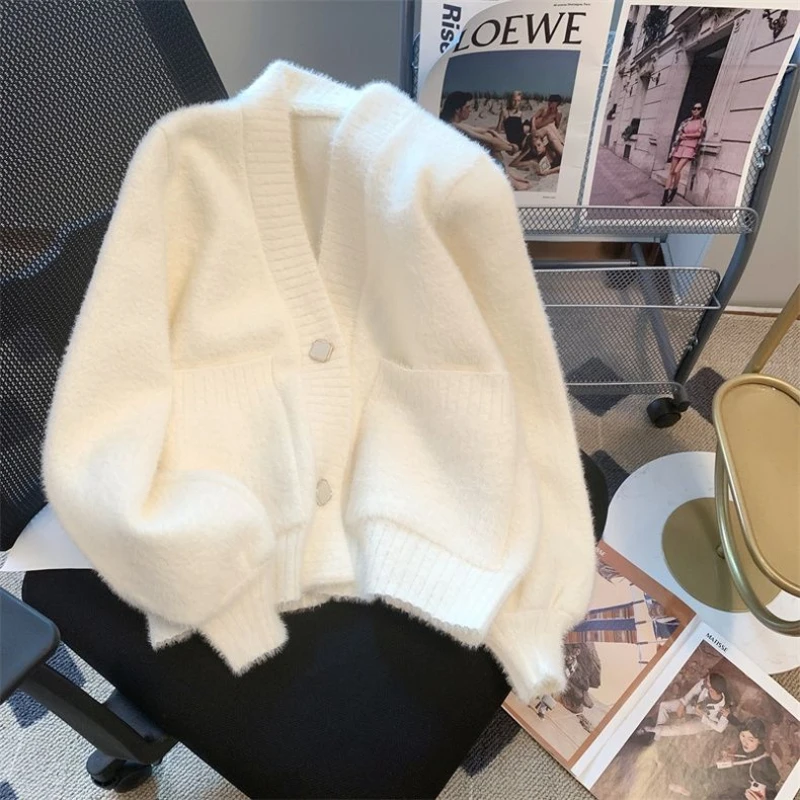 Kadın Kazak Hırka Beyaz V Yaka - Winter Clothing Offer incelemesi ve fiyatı