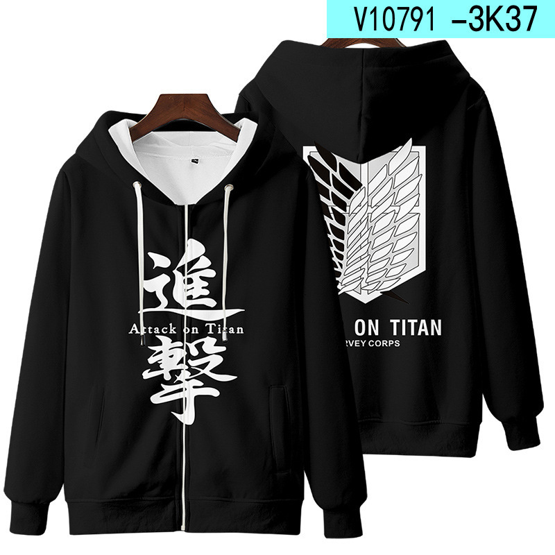Titan 3D fermuar Anime Hoodie  - Winter Clothes Shop incelemesi ve fiyatı
